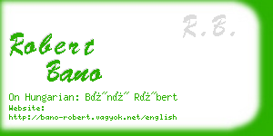 robert bano business card